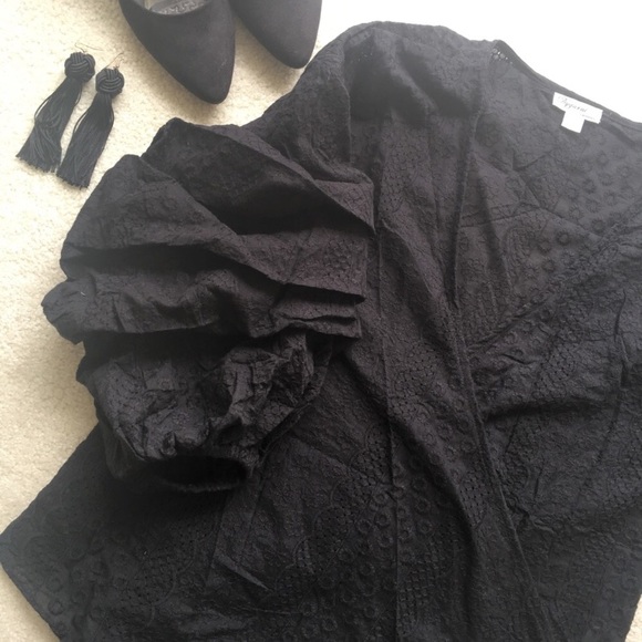 💖Eyelet Wrap Black Top S-M-L💖 - Picture 5 of 6